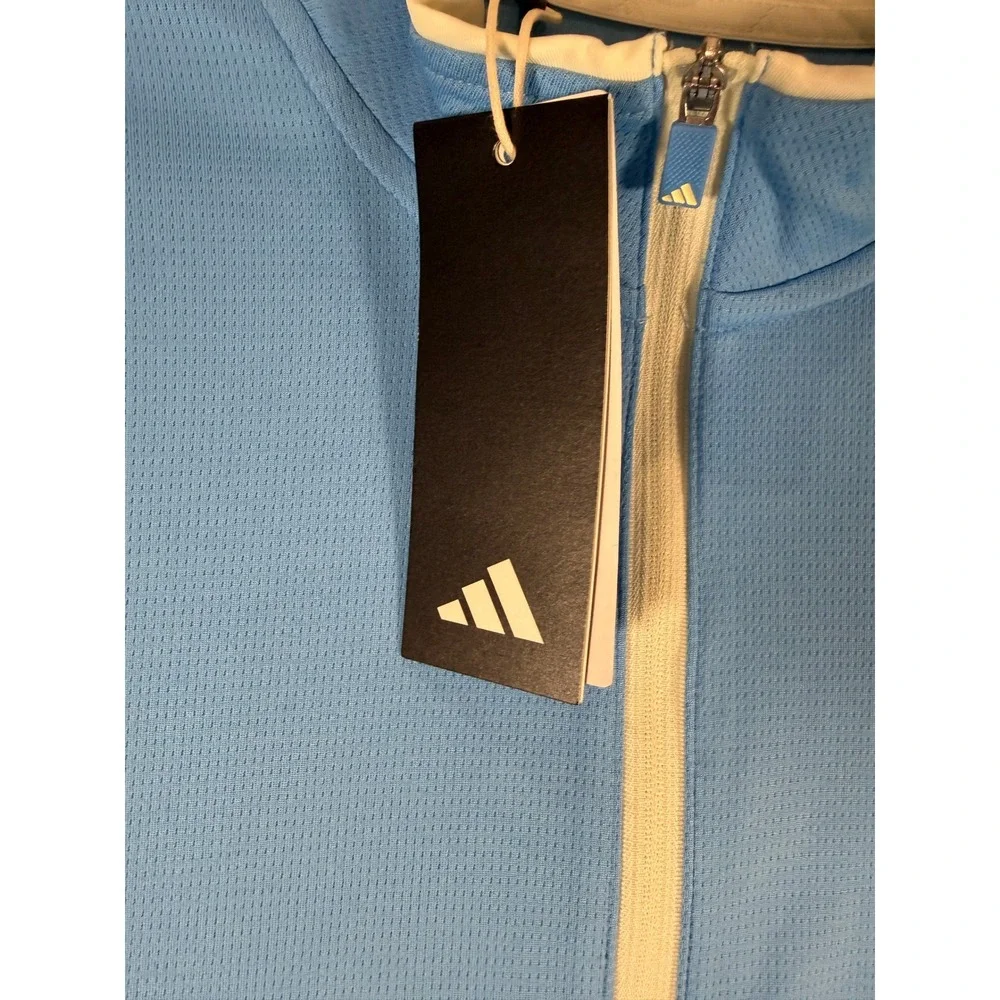 Adidas Core Lightweight 1/4 Zip Golf Pullover Semi Blue Burst IU4510 Mens M NWT
